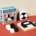  Hiding Blocks Puzzle Toy, Black and White Block Puzzle, with activity cards, encourages problem solving, pattern recognition