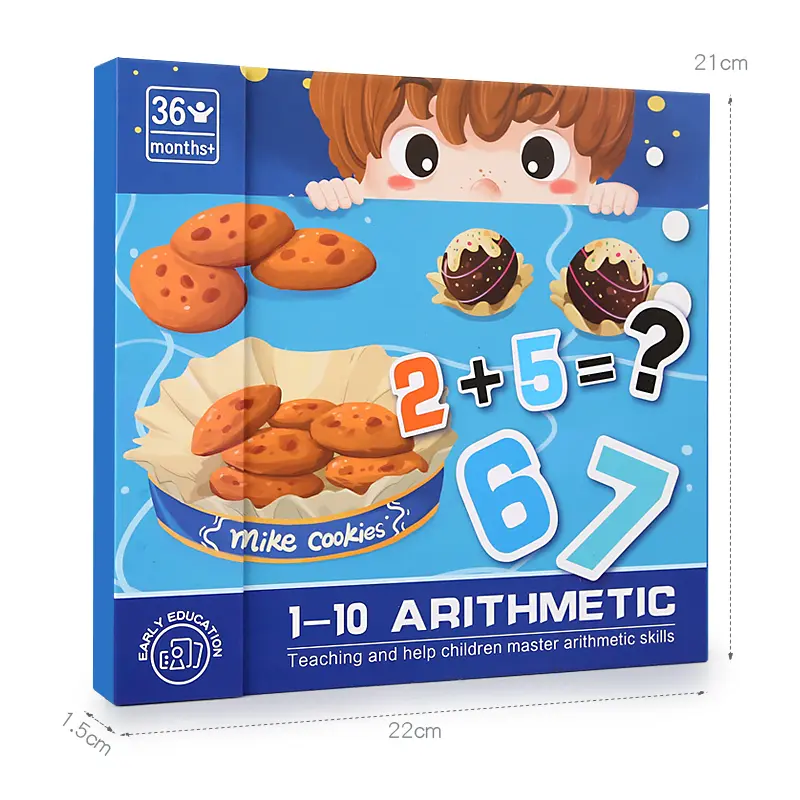 Arithmetic Number Book - Learning Teaching Early Educational Activity Book with Magnetic Tiles For Kids