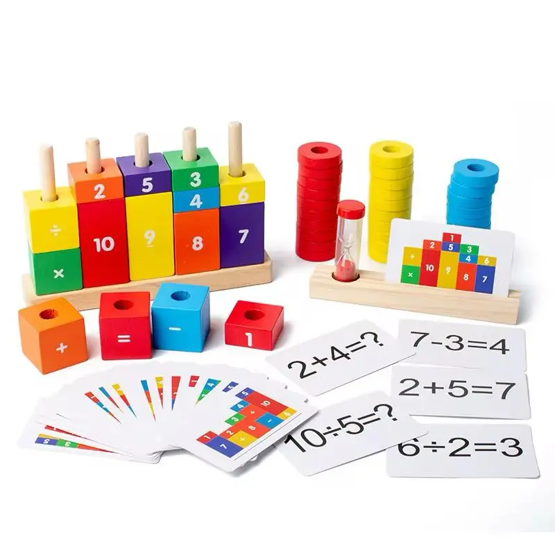 Column Arithmetic Wooden Stacking Blocks, Early learning for kids
