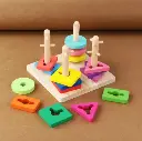Shape of the Column - Geometric Shape Wooden Stacking Puzzle for Kids