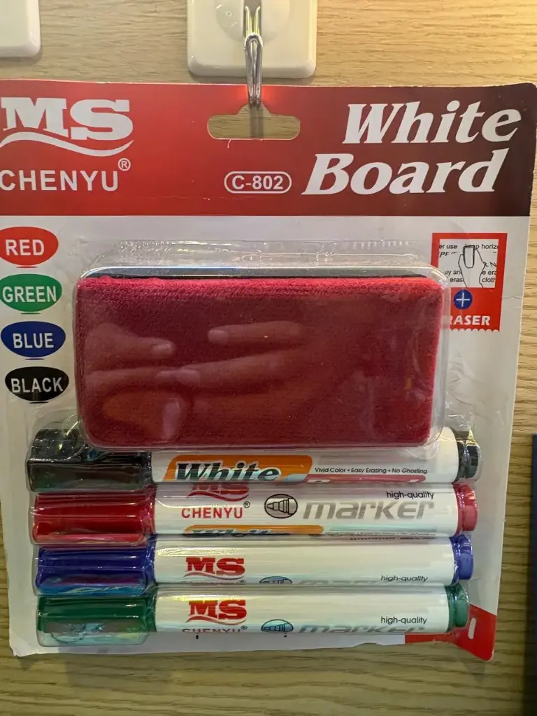 White Board Markers with Duster (4 markers)