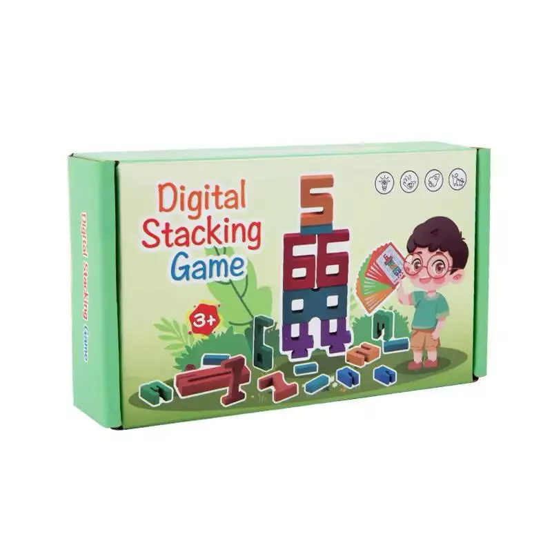 Educational Number Building Wooden Blocks Set, Colorful Math Stacking Puzzle Game Toy for Kids 3-8 Years, STEM Learning Toy for Kids, Montessori Learning Toy for preschoolers, Gift for Girls & Boys