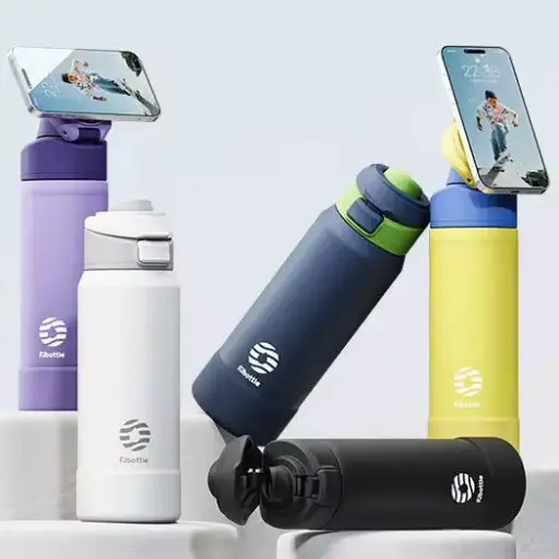 FJ Bottle - with MagSafe Magnetic Holder lid - Double Wall 18/8 Stainless Steel Water Bottle, Insulated Thermos Bottle with Silicon Boot-710ml / 950ml