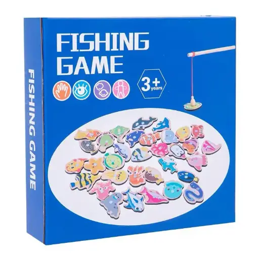 [PO-P074] Magnetic Fishing Game with 33 Sea Animals, Magnetic Fishing Rod, Early Learning & Hand-Eye Coordination Montessori Toy
