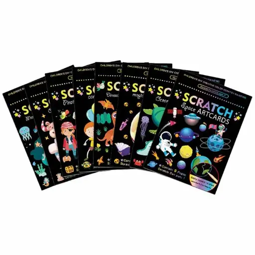 [PO-P223] Scratch Art Cards, Engaging and Learning activity cards for Children
