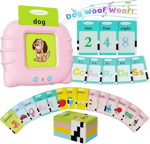 Talking Flash Cards for Early Learning, Sensory Toys for Children (English and Arabic Cards Included)